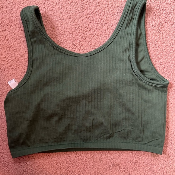 Aerie medium Green Ribbed Women's Bralette - Picture 2 of 3